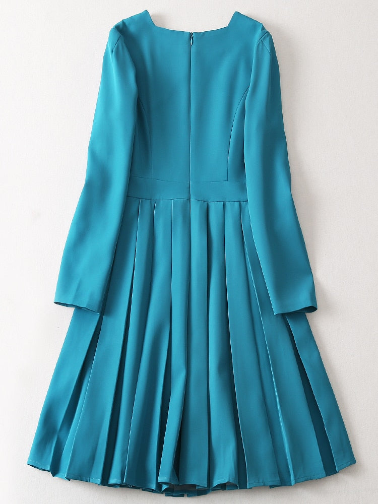 Kate Middleton Turquoise Blue Pleated Dress