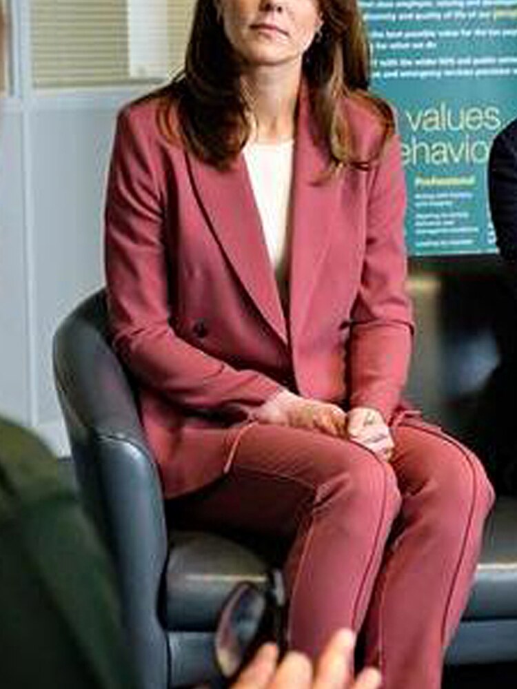 Kate Middleton Pink Blazer Suit Jacket & Trousers